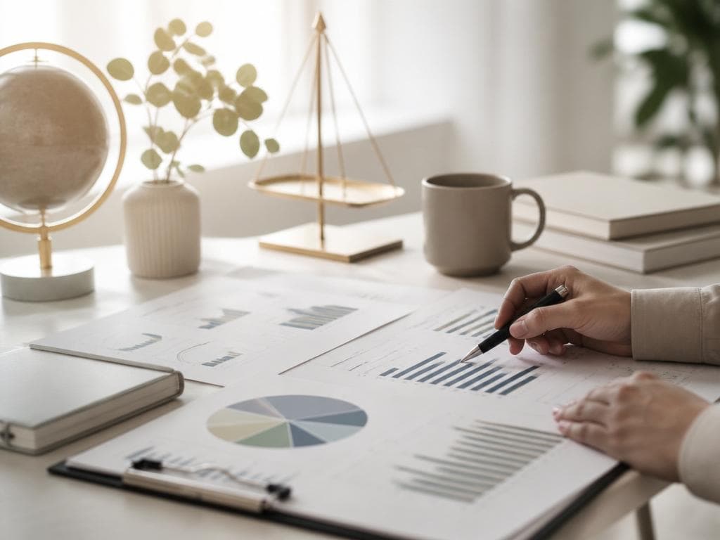 Placer son argent tout en réduisant ses impôts en 2026 2 Bureau lumineux avec graphiques financiers flous illustrant la planification patrimoniale