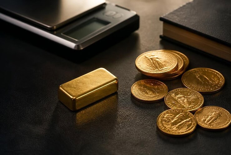 Lingot et pièces d'or pour comparer les formats d'investissement